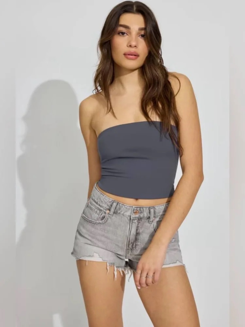 Garage Denim High-Rise Gray Jeans Shorts